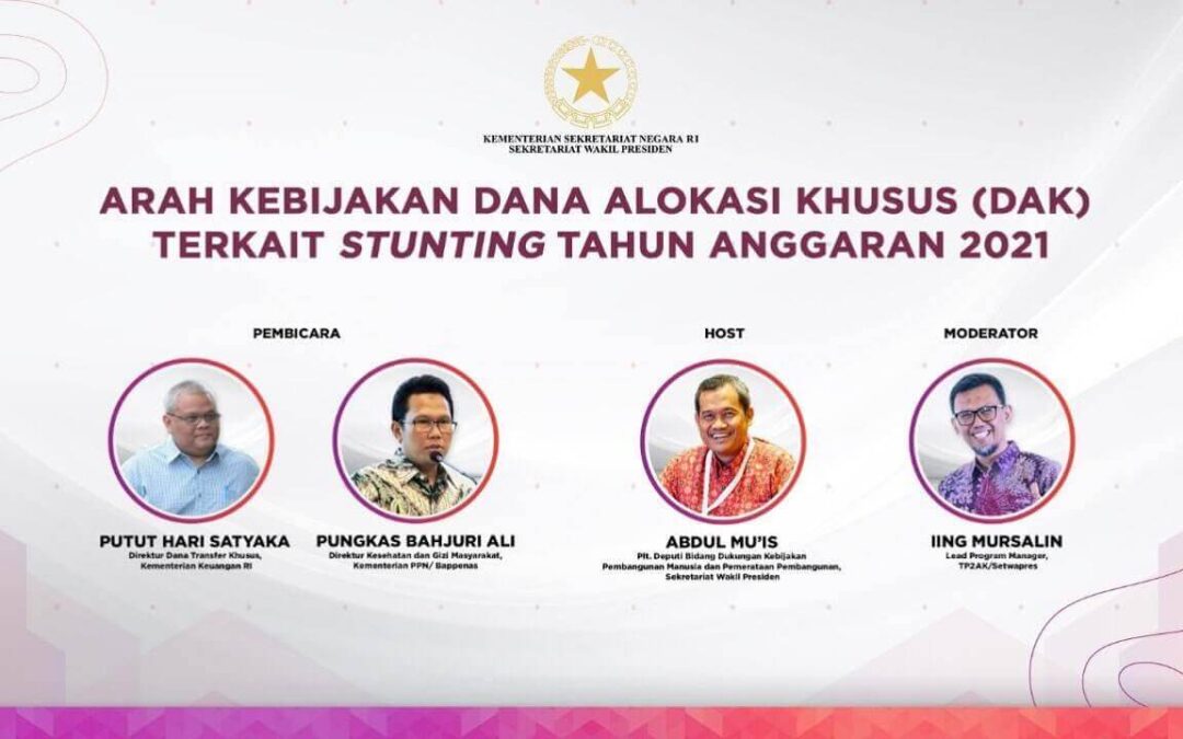Webinar TP2AK Arah Kebijakan DAK terkait Stunting Tahun Anggaran 2021